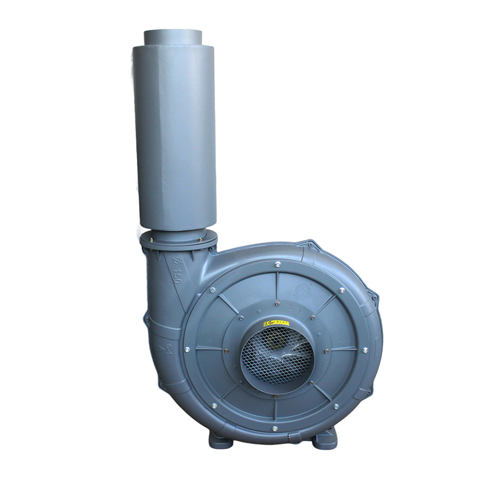 升圆CX-150AU中压风机3.7KW铸铝透浦式鼓风机150MM径消音器200MM径进风口